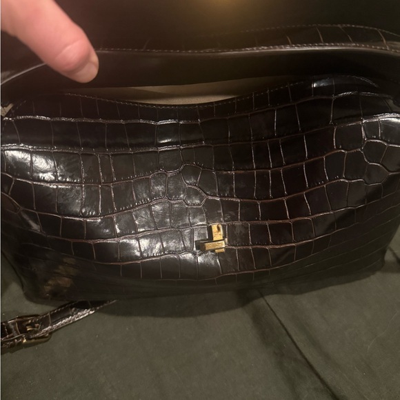 Lightly Used Toteme Brown Croc-Embossed Shoulder Bag - Picture 10 of 10